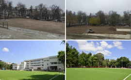 Lucrarile de amenajare a terenurilor de fotbal în cele 6 institutii de învatamânt din capitala sunt pe ultima suta de metri