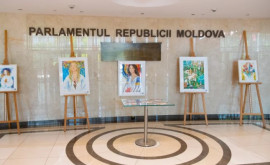 В парламенте проходит выставка живописи Женщины в национальной рубашке