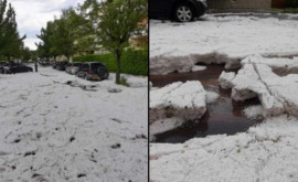 Vremea extremă a lovit Europa Grindina și ploile au acoperit cu apă și gheață străzile