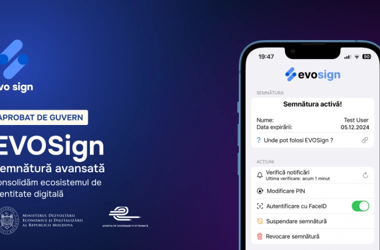 EVOSign Semnătura electronică avansată va fi disponibilă de pe telefonul mobil