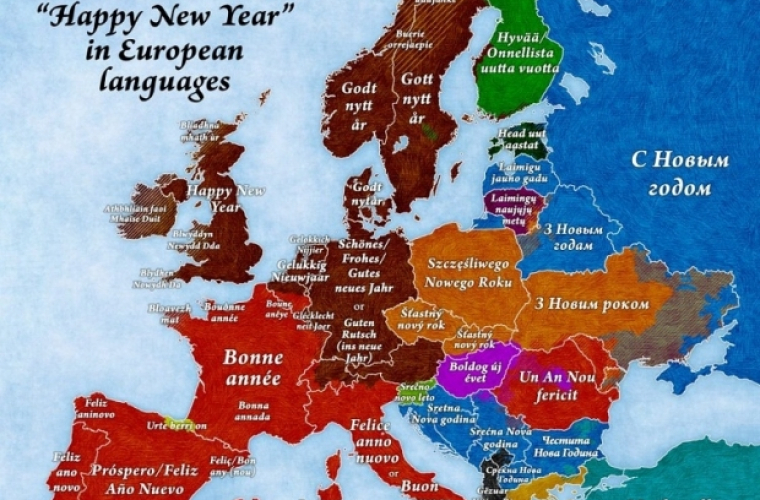 Cum urăm „An nou fericit” în Toate limbile vorbite în Europa