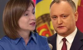 Dodon a invitato pe Sandu la dezbateri Răspunsul președintei PAS