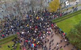 Protestul de astăzi de la înălțime VIDEO DRONĂ