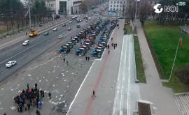 Protestul fermierilor 150 de tractoare staționează în PMAN IMAGINI DRONĂ