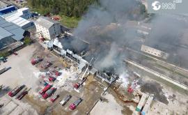 Последствия пожара на складе в Кишинёве ВИДЕО С ДРОНА