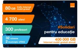 Solidari pentru Educaţie 5000 elevi şi profesori au cea mai bună conectivitate gratuit de la Orange Moldova