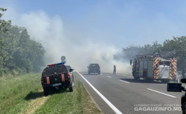 Изза пожара на полях вблизи Комрата закрыли движение транспорта по трассе ФОТО ВИДЕО