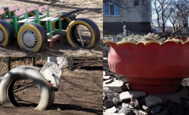 Grădinițele din nordul țării reutilizează anvelopele uzate