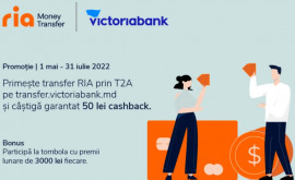Simplu rapid și avantajos Primește bani cu Ria prin transfer online de la Victoriabank