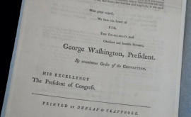 Un exemplar extrem de rar al Constituției SUA semnat de George Washington va fi scos la licitație pentru o sumă uriașă