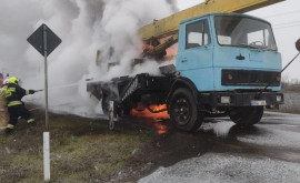 Un incendiu a izbucnit în Găgăuzia flăcările au cuprins un camion