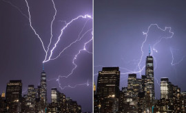 Уникальные снимки здания в НьюЙорке пораженного молнией 