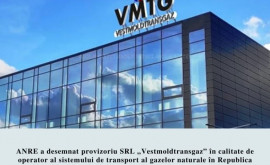 ANRE a desemnat provizoriu Vestmoldtransgaz în calitate de operator al sistemului de transport al gazelor naturale