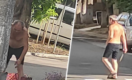 Poliția a identificat bărbat care se plimba cu un cuțit în mînă pe o stradă