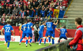 Emoții și bucuria jucătorilor naționalei Moldovei în vestiat după remiza cu Polonia