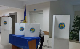 Bunica unui candidat prinsă cu agitația electorală în preajma unei secții de votare din Corjova
