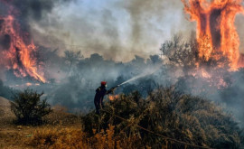 Din nou dezastru Un incendiu puternic a izbucnit pe o insulă din Grecia