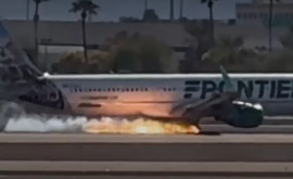 Momente de panică pe un aeroport din Las Vegas Un avion a luat foc la aterizare