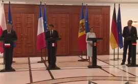 Liderii europeni și Maia Sandu conferință de presă și discursuri de Ziua Independenței la Chișinău