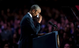Barack Obama în lacrimi în timpul discursului de adio VIDEO