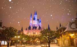 Peisaj de poveste la Disneyland Paris creat de ninsoarea puternică FOTO 