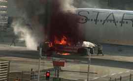 Un avion a luat foc pe aeroportul din Frankfurt FOTO 