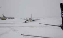 Снегопад нарушил авиасообщение в Кишиневском аэропорту
