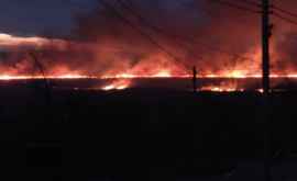 Zeci de hectare de teren cu iarbă uscată mistuite de flăcări la Cahul