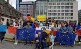Diaspora din Germania a organizat un flashmob în susținerea Guvernului Sandu FOTO