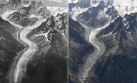 În 1919 un pilot a fotografiat ghețarii de pe Mont Blanc dintrun biplan În 2019 ecologiștii au repetat aceste fotografii 