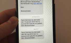 Donatorii de sînge din Suedia primesc un SMS ori de cîte ori sîngele lor salvează viața unui om 