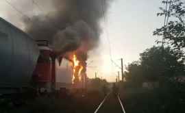 Incendiu pe calea ferată din Ungheni