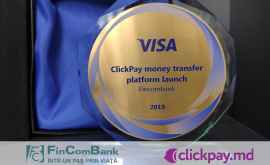 FinComBank premiată de Visa pentru lansarea platformei unice în Moldova CLICKPAYMD