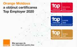 Orange Moldova certificată ca angajator de top la nivel internațional în 2020