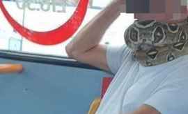 Un britanic a folosit un șarpe pe post de mască FOTO VIDEO