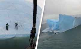 Айсберг перевернулся в океане вместе с людьми и попал на видео