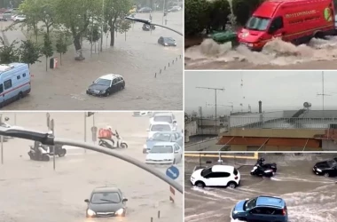 Inundaţii de proporţii în Grecia: O furtună cu ploi şi grindină a făcut prăpăd