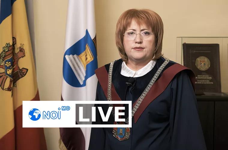 Briefing de presă organizat de Președintele Curții Constituționale a Republicii Moldova, Domnica Manole