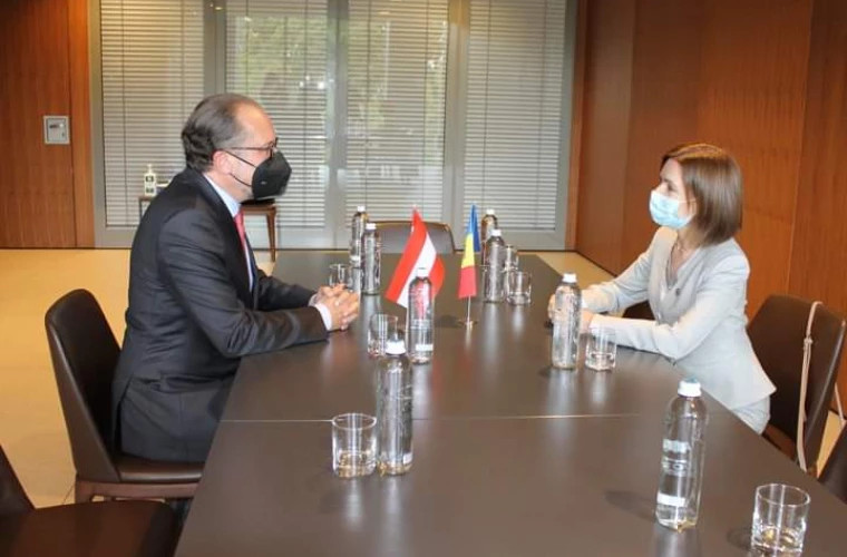 Sandu a avut o întrevedere cu ministrul federal pentru Afaceri Europene și Internaționale al Austriei