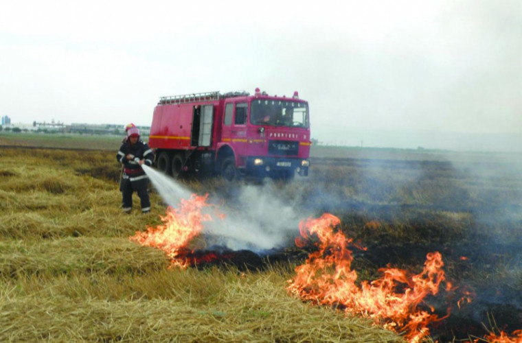 Zeci de hectare de vegetaţie, cuprinse de flăcări în ultimele 24 de ore