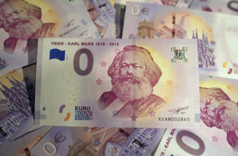 Cît valorează o bacnotă de 0 euro cu chipul lui Karl Marx