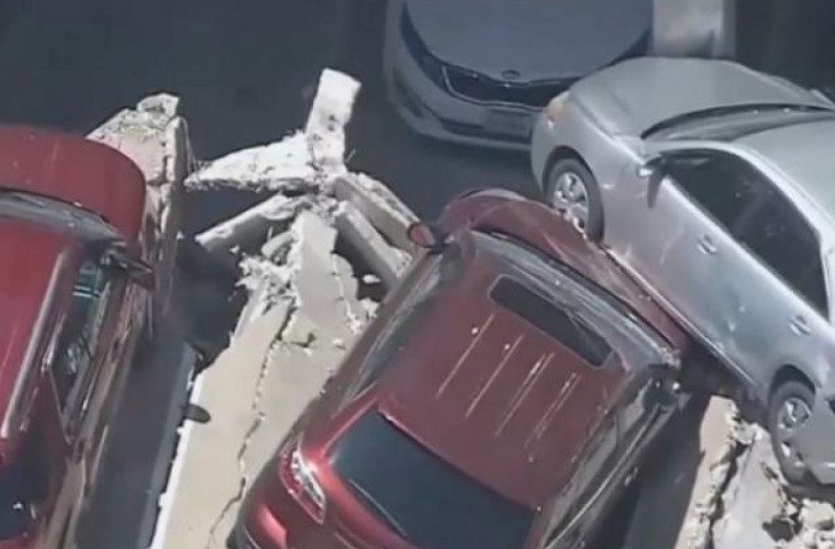 O parcare supraterană din SUA s-a prăbuşit din senin (VIDEO)