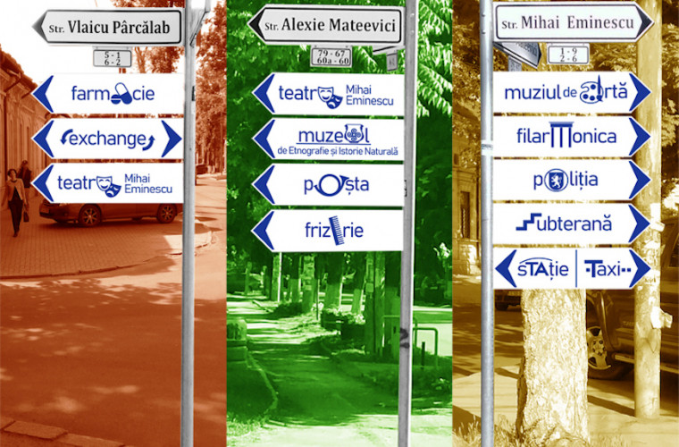 Buna orientare în Chișinău va fi asigurată de indicatoarele urbane originale ale designerului moldovean (FOTO)