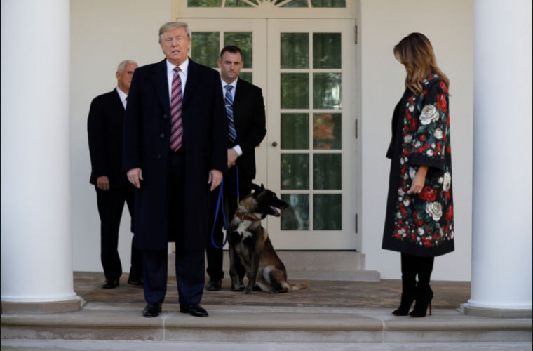 Președintele SUA s-a întîlnit cu un cîine agent secret (FOTO)