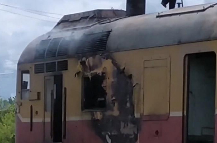 Trenul cu pasageri de pe ruta Ocnița-Bălți a luat foc din mers