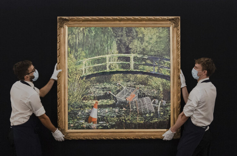 „Show Me the Monet”, tabloul lui Banksy, scos la licitație